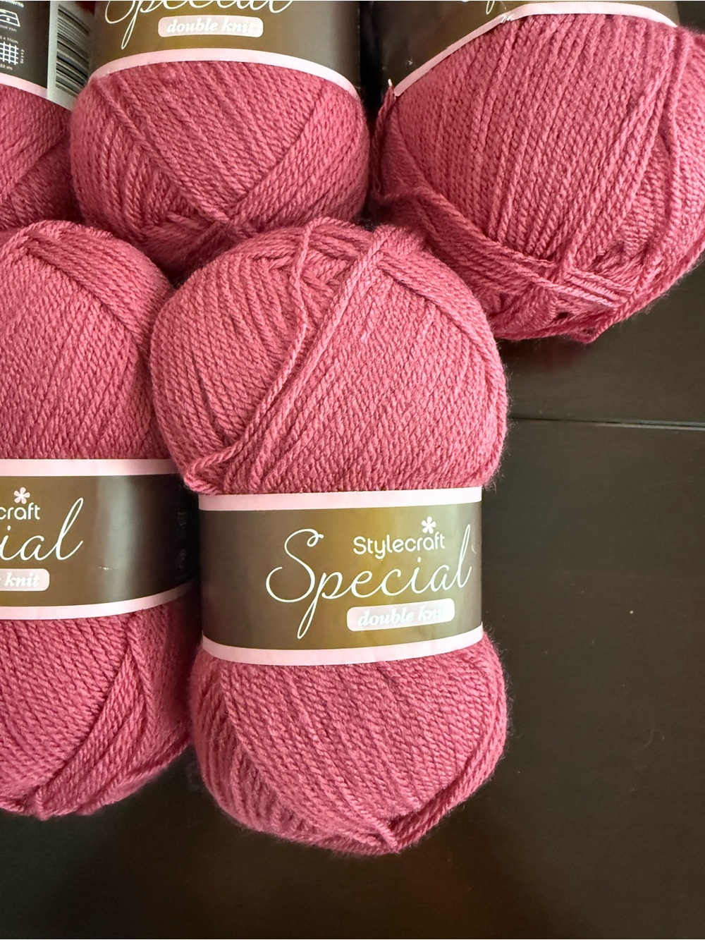 Stylecraft Special Double Knit Yarn - Raspberry Color Scarf Yarn by 5 Skeins